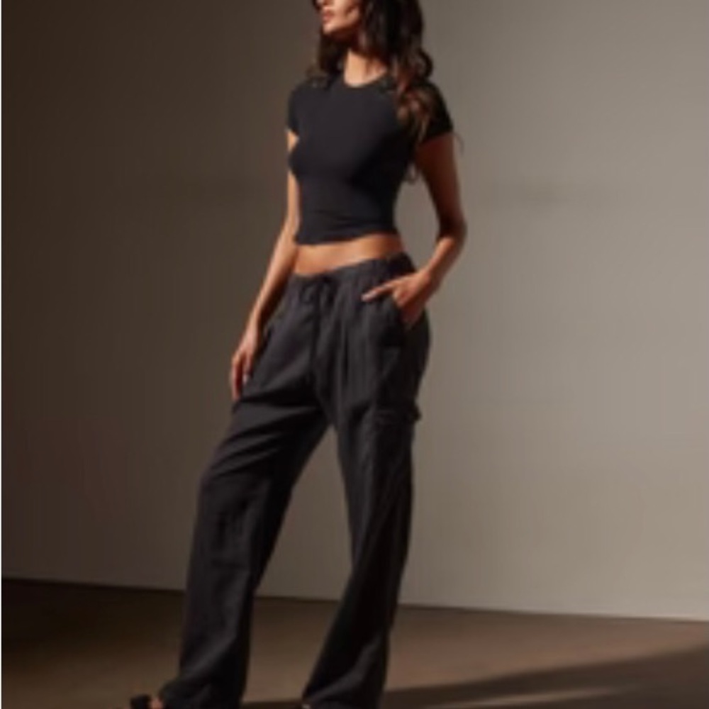 James Perse Black Straight Leg Pants